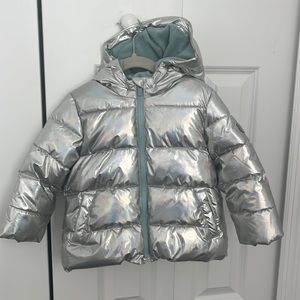 Gap toddler puffer jacket metallic color